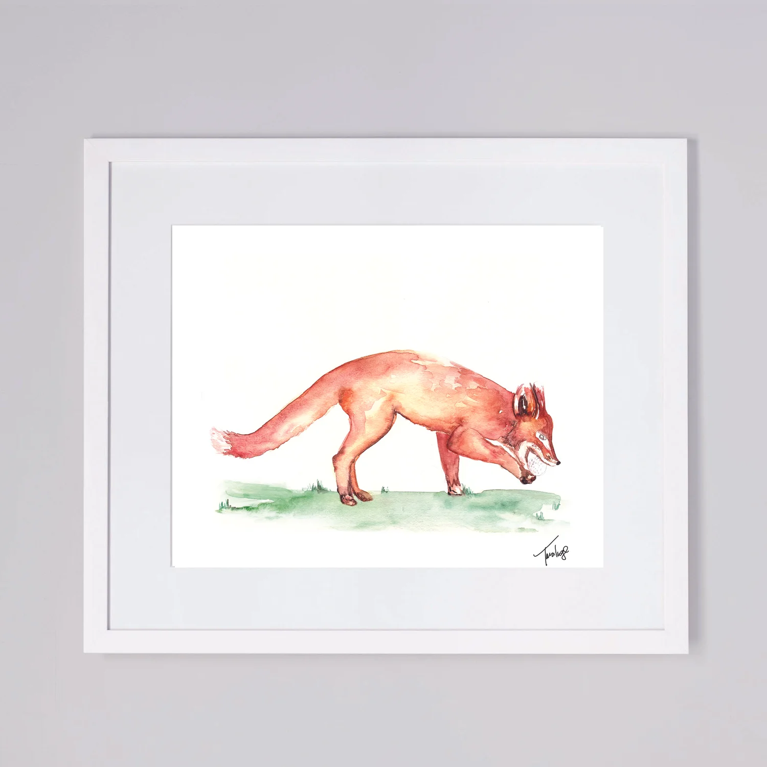 Watercolor Fox in Frame