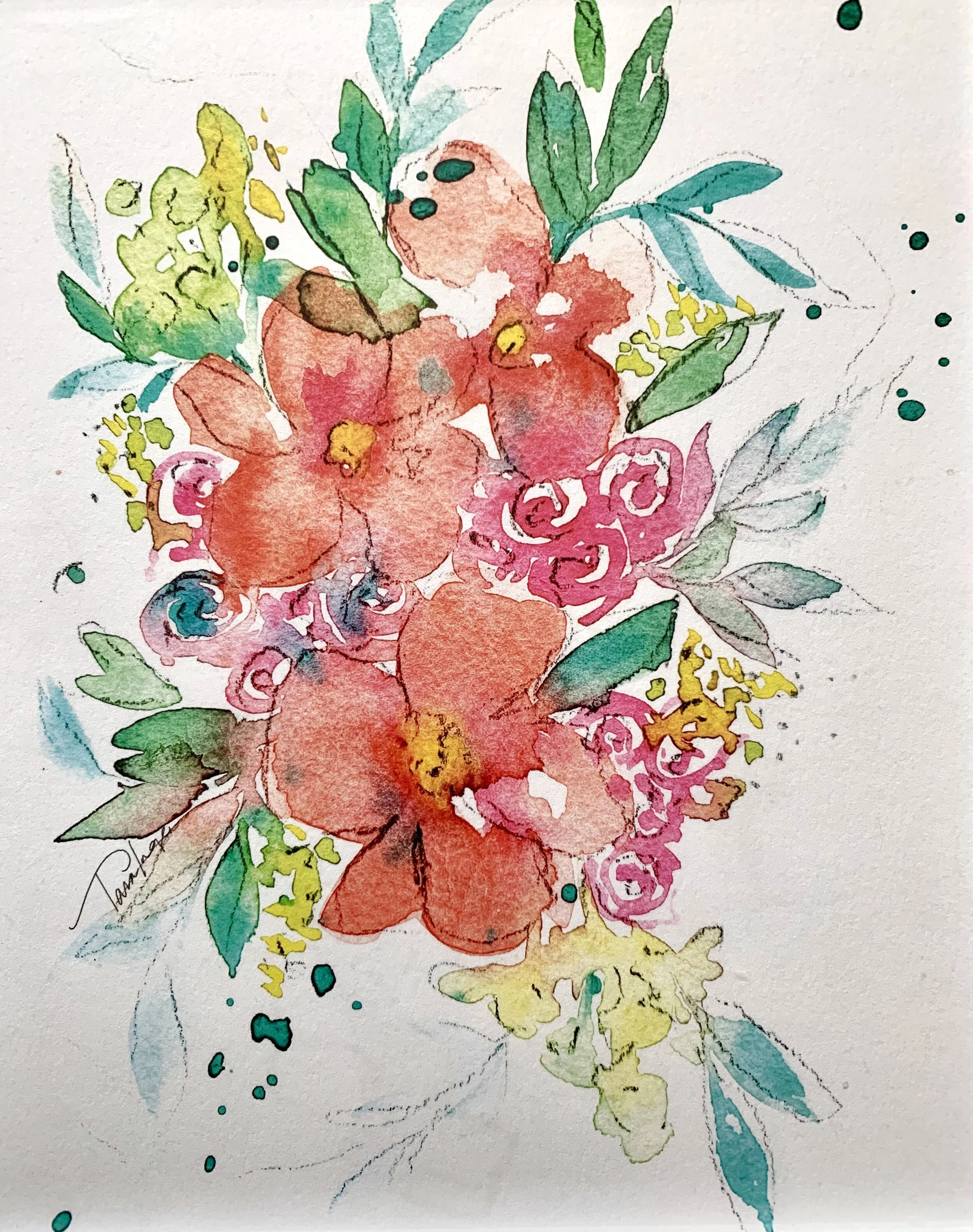Orange and Pink Floral Bouquet