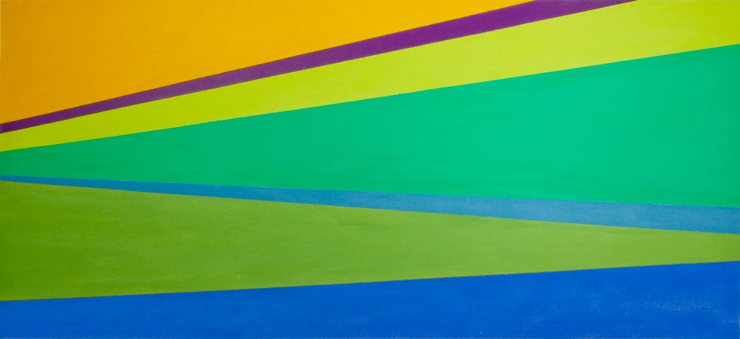    Paradox [Concerted Opposition]     63.5 by 28.5 inches    Acrylic on canvas    2010  