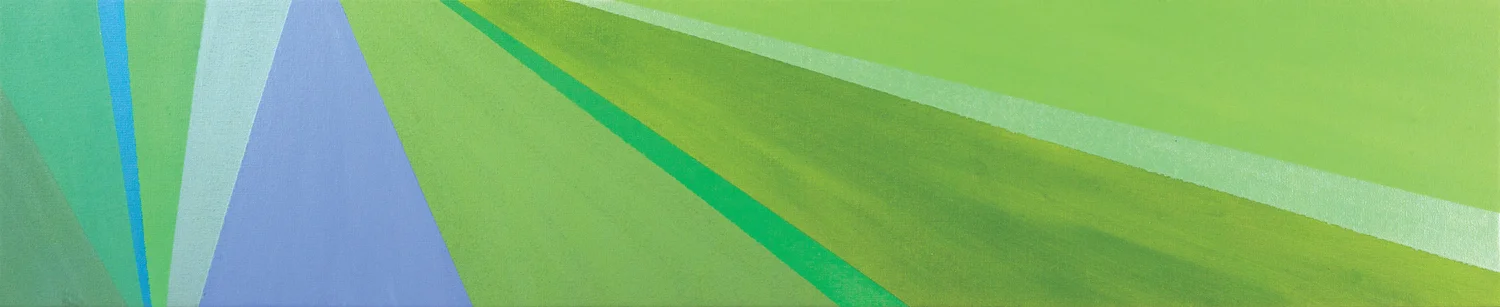    Paradox [Green/Blue]   &nbsp;    60 by 12.75 inches    Acrylic on canvas    2010  