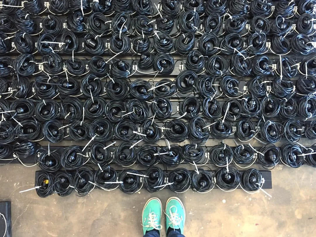 Over a mile of wire and counting… Photo: Alicia Eggert