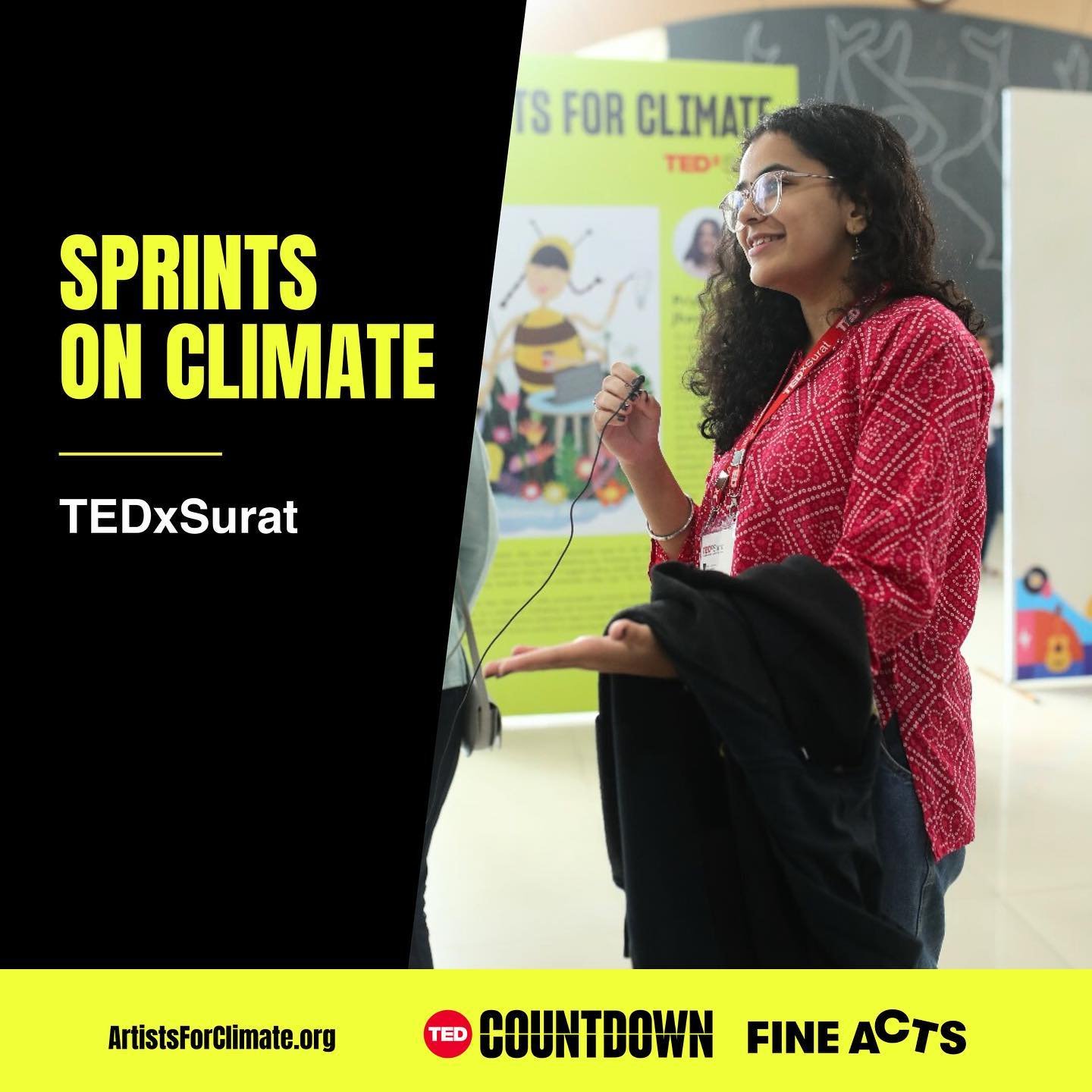 🙌 Hello from India! 🇮🇳

@TEDCountdown, Fine Acts and @TEDxSurat joined forces for a creative bootcamp on climate change, where artists had just TWO DAYS to produce their illustrations. 💪⏳ 
🤗 All works are published under an open license and are 