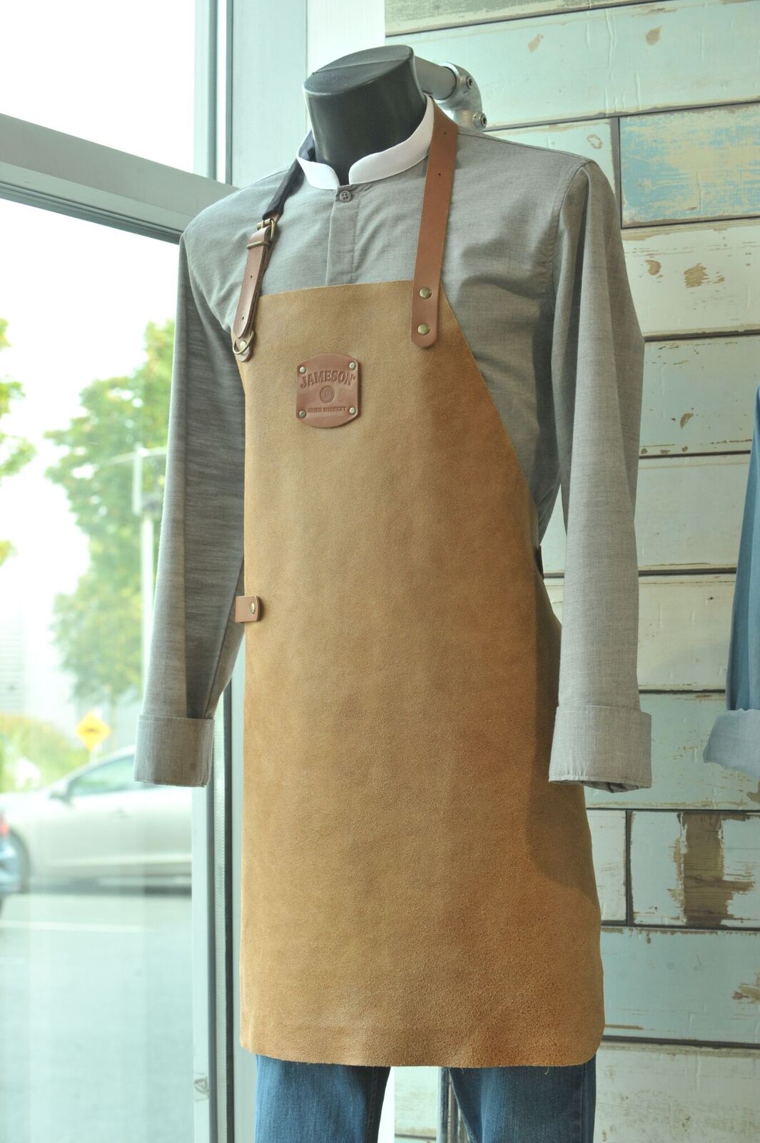 Field Denim Apron with Leather Straps  Field Company