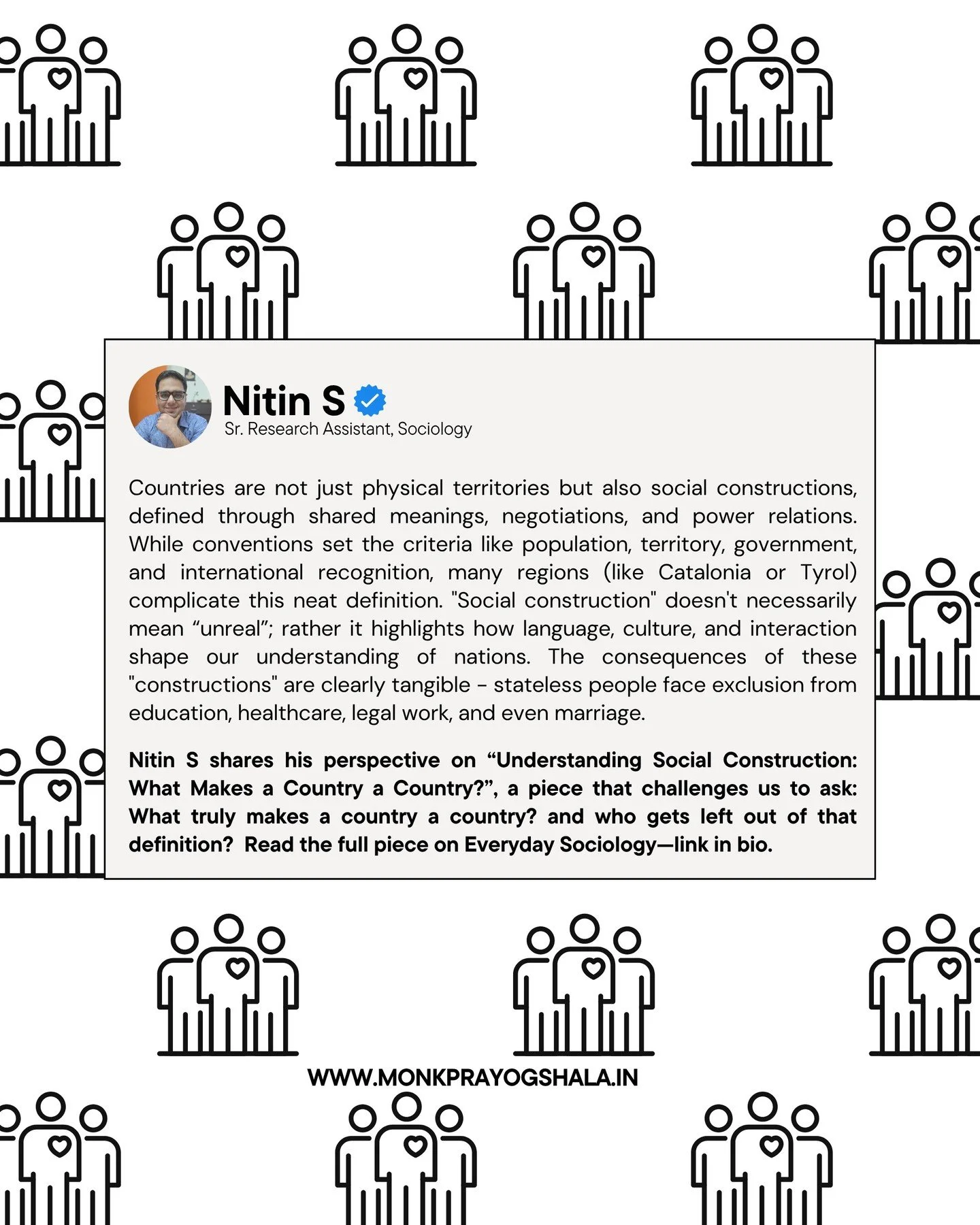 💬 &ldquo;What really makes a country a country?&rdquo;
Nitin S shares his take on Understanding Social Construction: What Makes a Country a Country?, a thought-provoking piece exploring how nations are shaped not just by borders, but by culture, lan