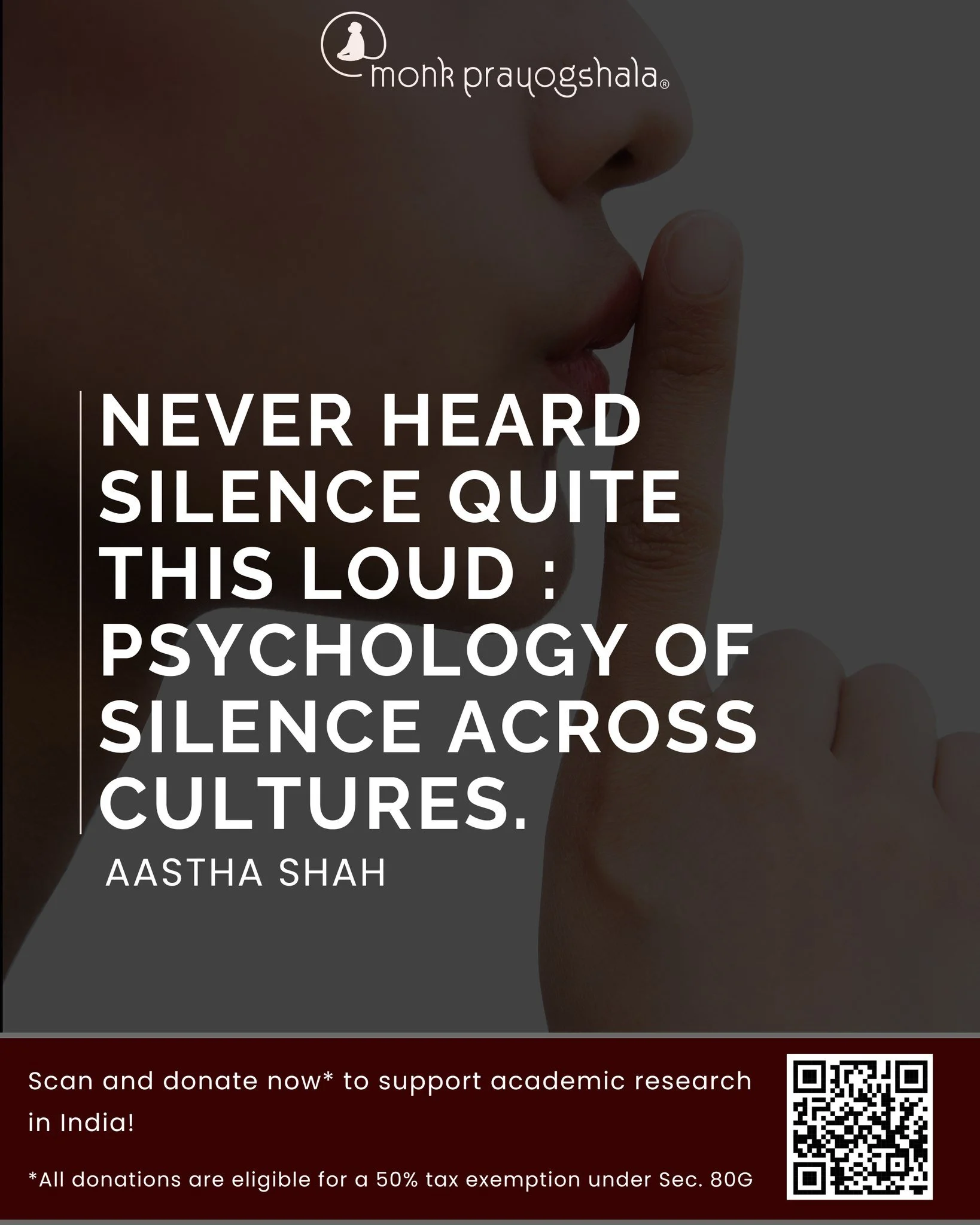 📌#BlogAlert
Read Aastha Shah's &ldquo;Never Heard Silence Quite This Loud: Psychology of Silence Across Cultures&rdquo; in this week&rsquo;s blog!

Link in bio!

💛 Support independent academic research in India!
Your donations are now eligible for 