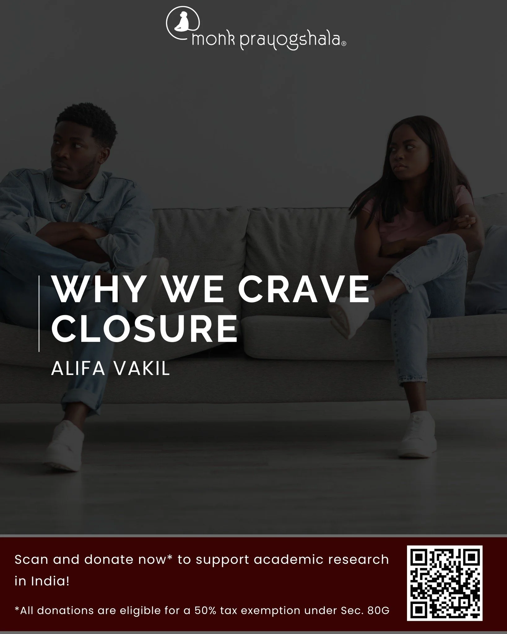 📌#BlogAlert
Read Alifa Vakil's “Why We Crave Closure” in this week’s blog!
Link in bio!
💛 Support independent academic research in India!
Your donations are now eligible for 50% tax exemption under section 80G.
🔖 Donate now: htt