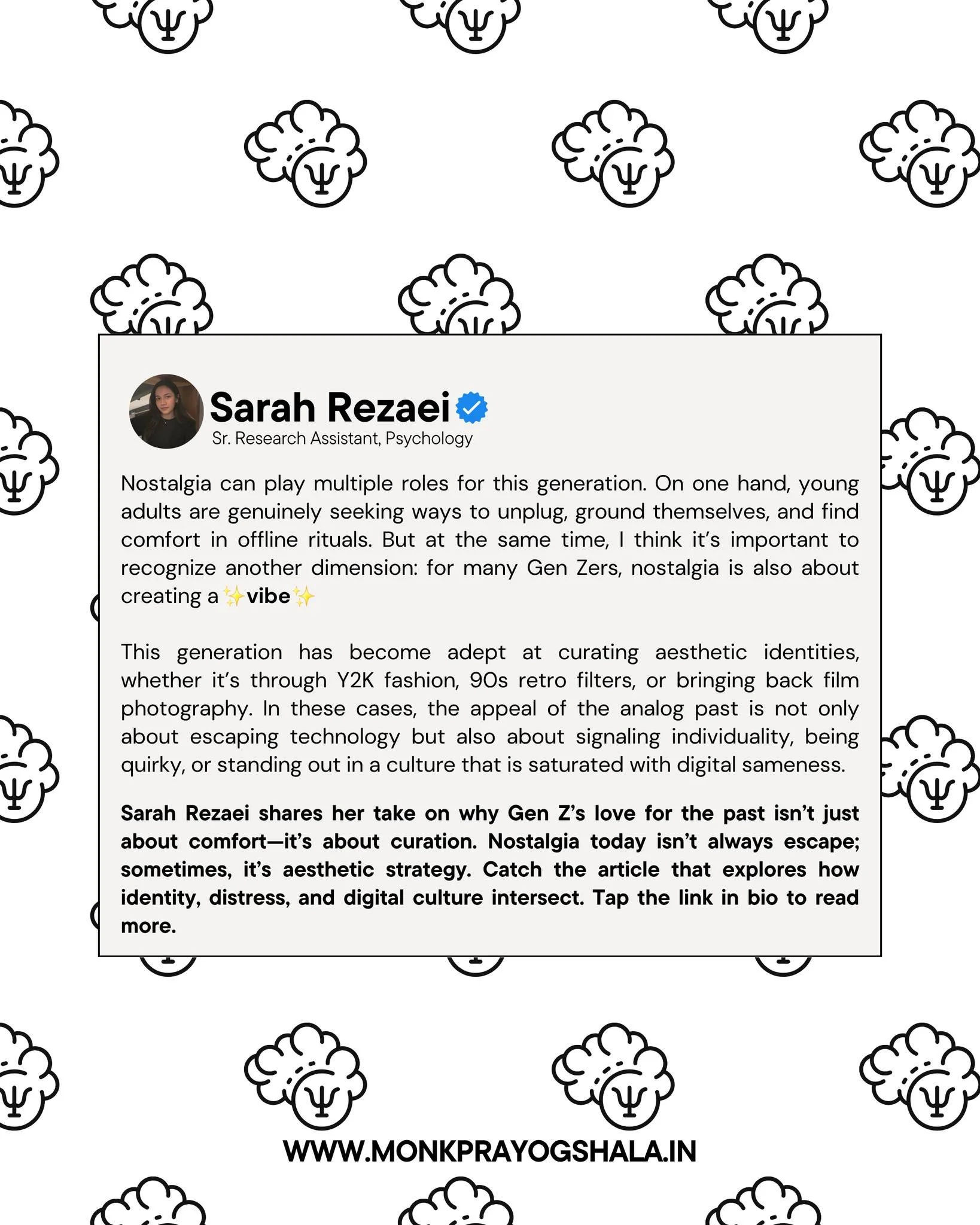 🧠 Is nostalgia Gen Z&rsquo;s way of standing out?

Sarah Rezaei shares her take on 'Why Gen Z Is Resurrecting the 1990s' &mdash; exploring how nostalgia today isn&rsquo;t always escape; sometimes, it&rsquo;s aesthetic strategy.

🔗 Link in bio!

#Ge