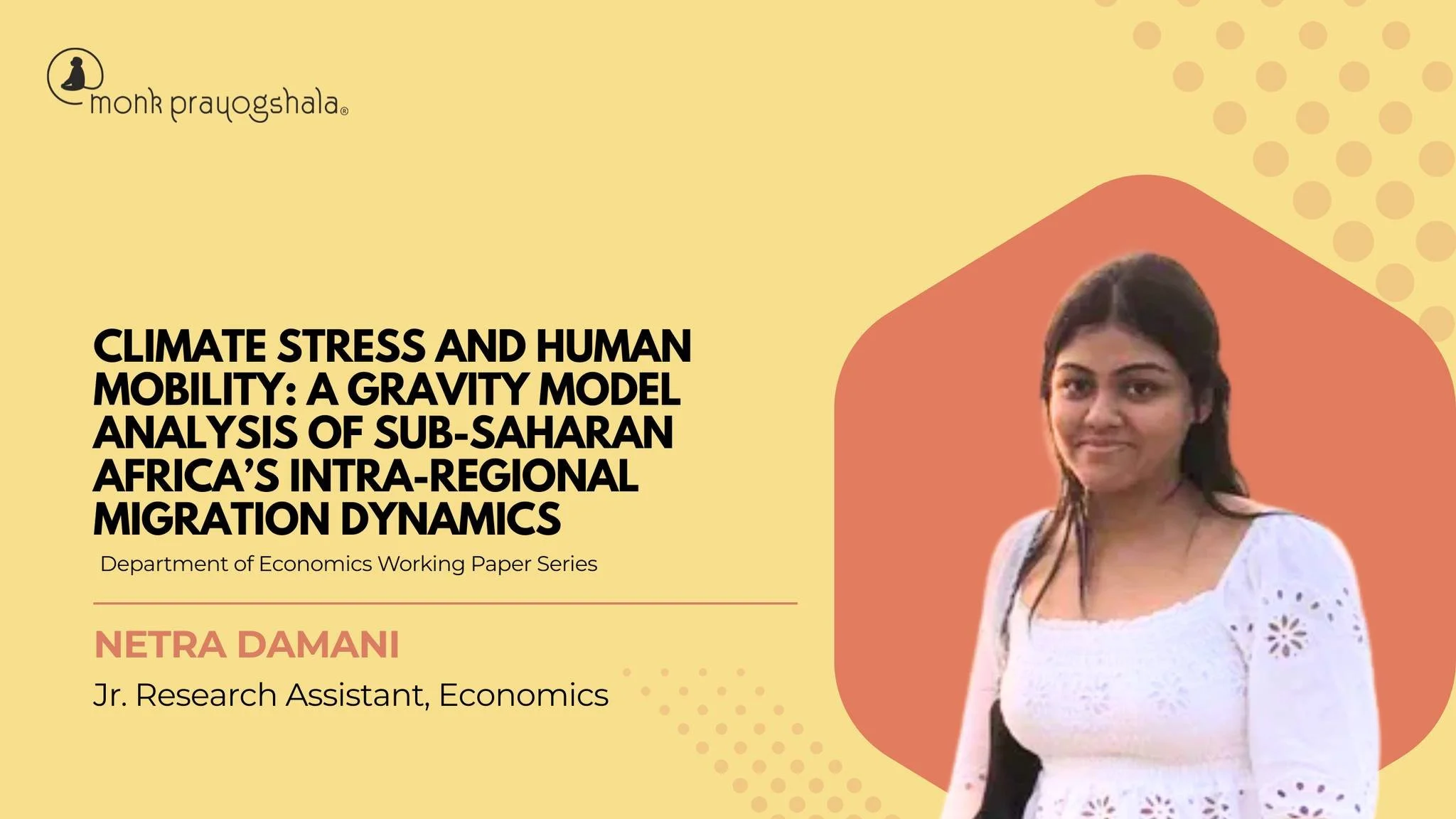 How does climate stress shape where people move&mdash;and why? 🌍
In this episode of Research Explained in Minutes, Netra Damani, Jr. Research Assistant in Economics at Monk Prayogshala, breaks down a compelling working paper that uses a gravity mode
