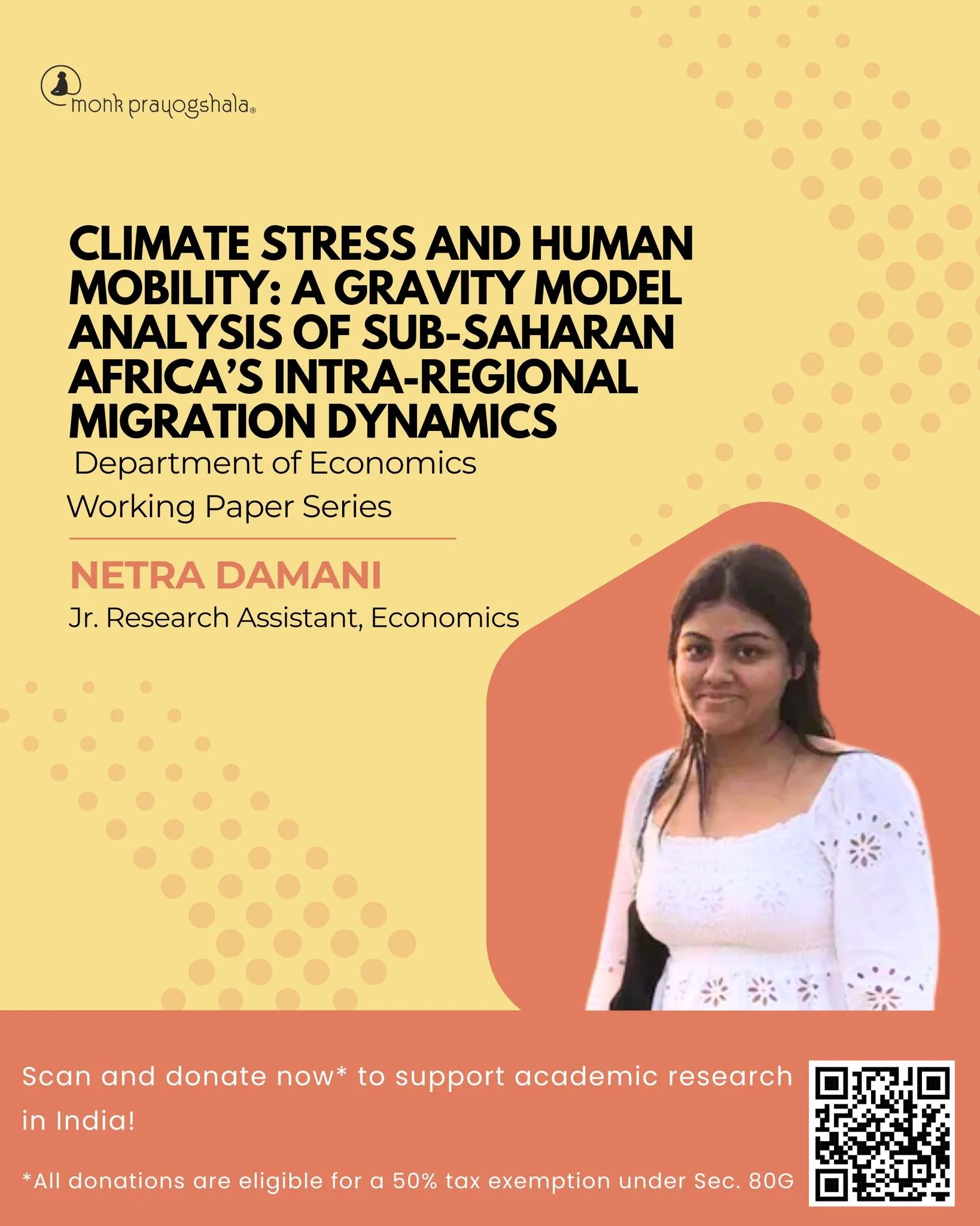 How does climate stress shape where people move&mdash;and why? 🌍
In this episode of Research Explained in Minutes, Netra Damani, Jr. Research Assistant in Economics at Monk Prayogshala, unpacks how a gravity model helps explain the impact of climate