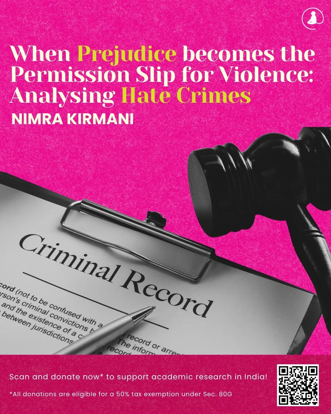 📌 #BlogAlert
Read Nimra Kirmani&rsquo;s &ldquo;When Prejudice Becomes the Permission Slip for Violence: Analysing Hate Crimes&rdquo; in this week&rsquo;s blog!

Link in bio!

💛 Support independent academic research in India!
Your donations are now 