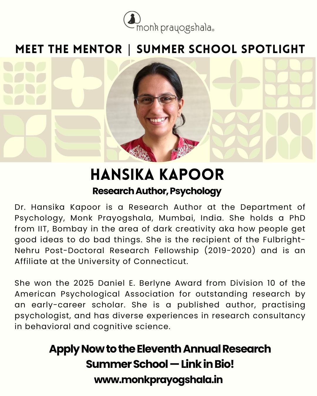 🎉 Join us as we step into the Eleventh year of academic excellence at Monk Prayogshala&rsquo;s Annual Research Summer School! ✨

Get to know the inspiring mentors who are part of this year&rsquo;s program. Discover, learn, and grow with a vibrant co