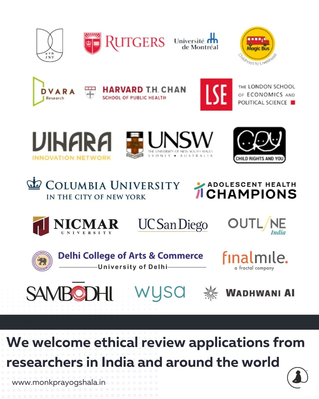 Why Monk Prayogshala's #IRB? 
Check out to know more about our Institutional Review board and to #apply, visit the link in bio!

💛 Support independent academic research in India!
Your donations are now eligible for 50% tax exemption under Section 80