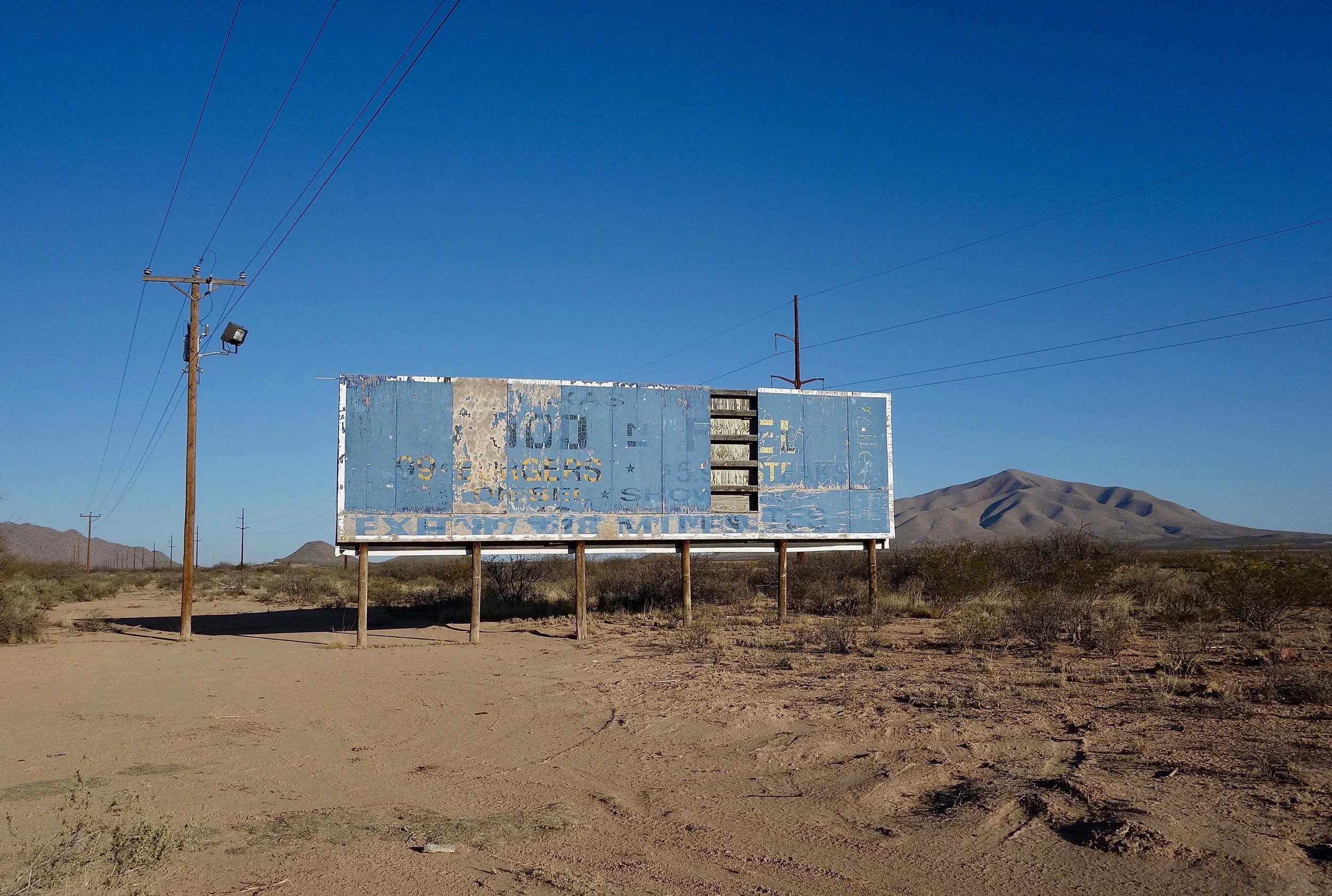 Blue Billboard, Sierra Blanca, Texas