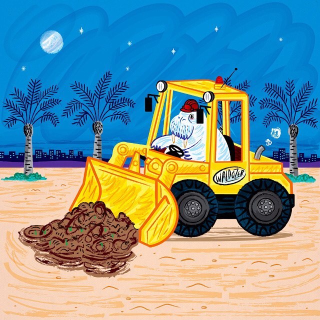 #walrus #bulldozer #illustration #illustrator #art #kidsart #childrens #childrensillustration