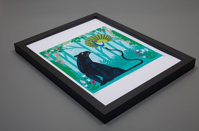 &lsquo;The Peacock and The Panther&rsquo; Framed print.
Now available in the shop.  Link is in my Bio.