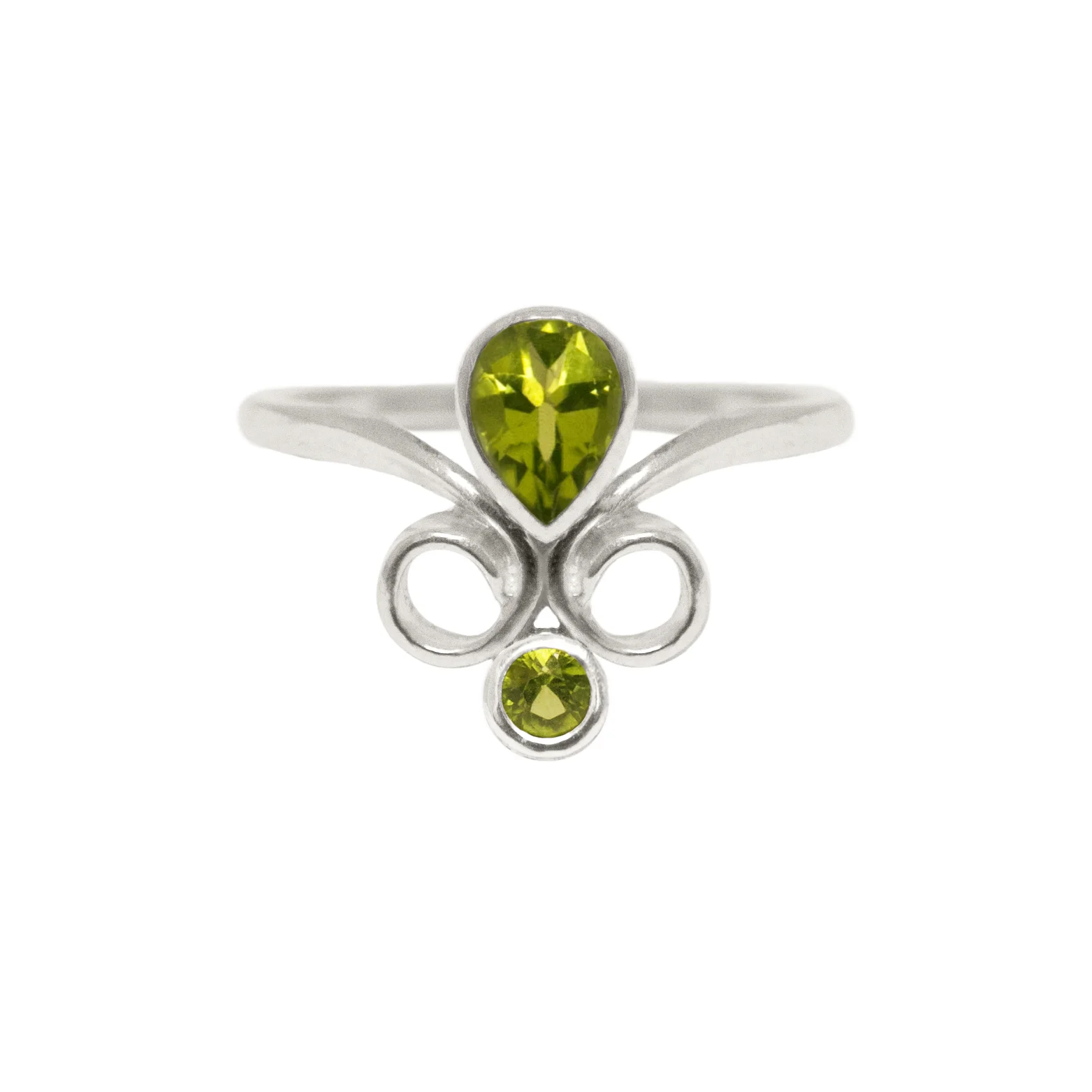 Anthemion Double Peridot Ring