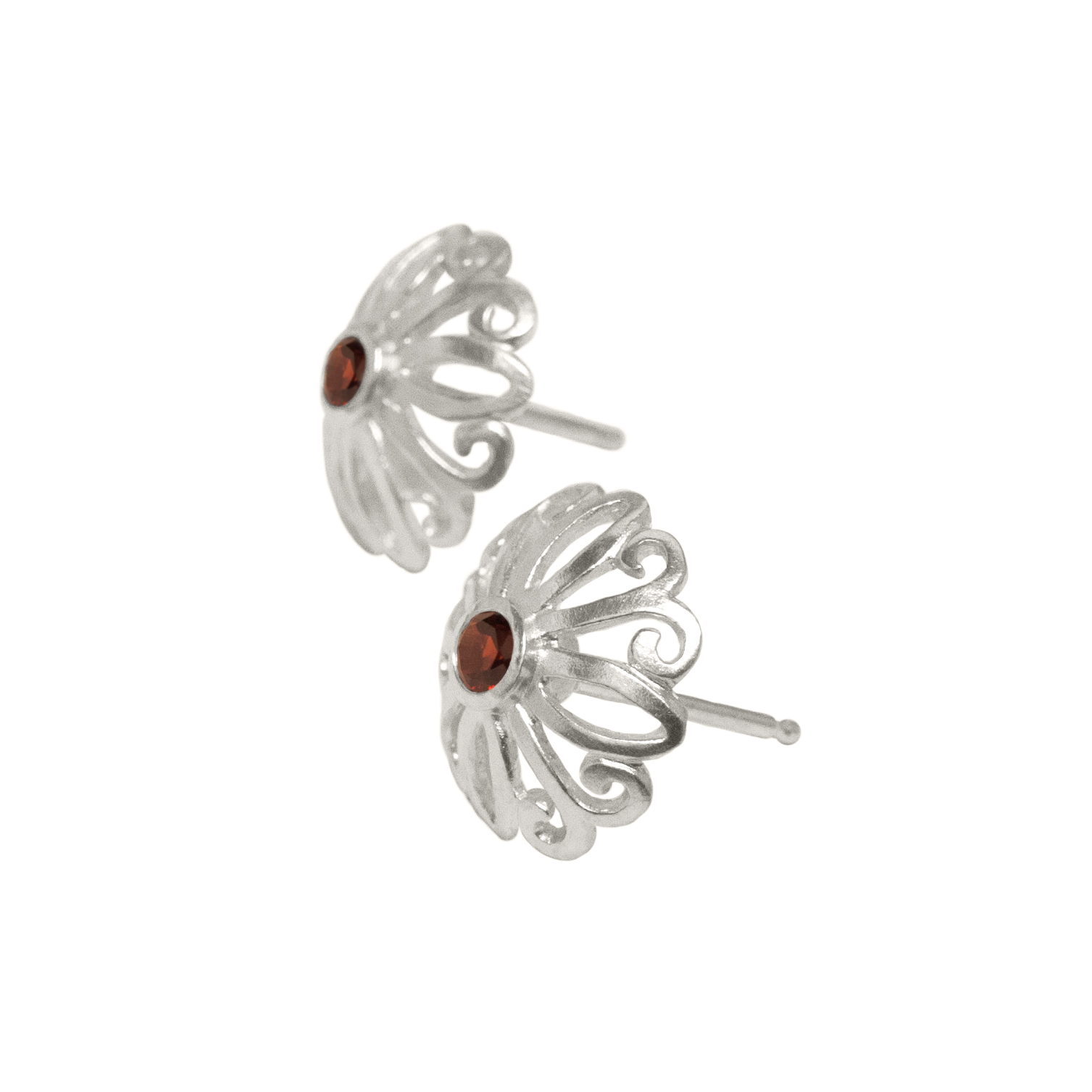 Rosette Garnet Studs