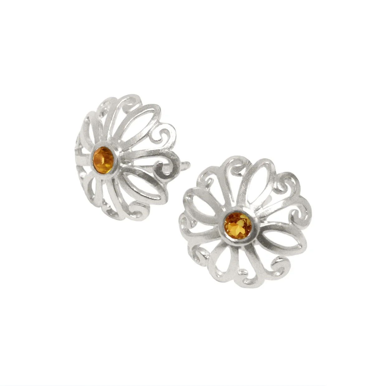 Rosette Citrine Studs