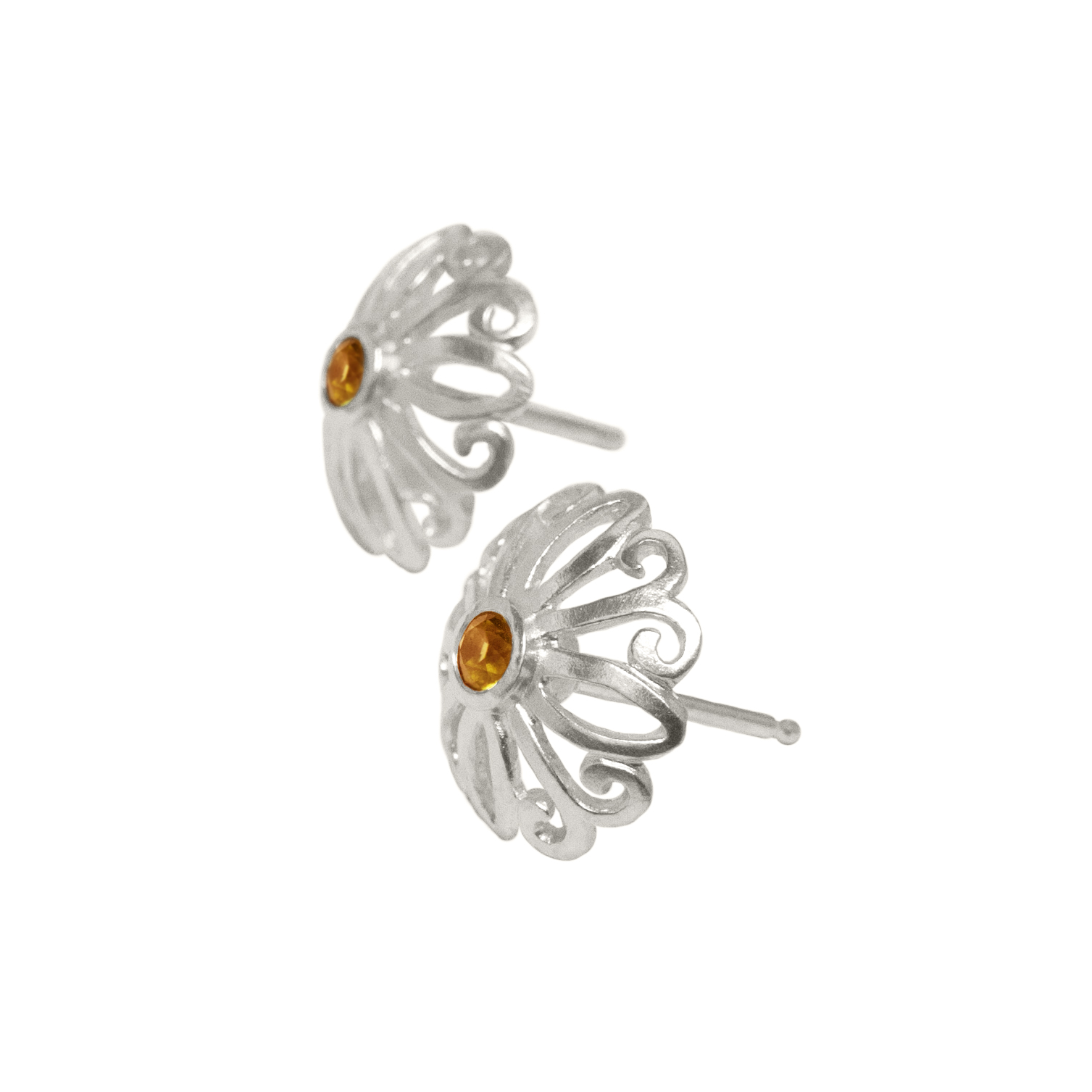 Rosette Citrine Studs