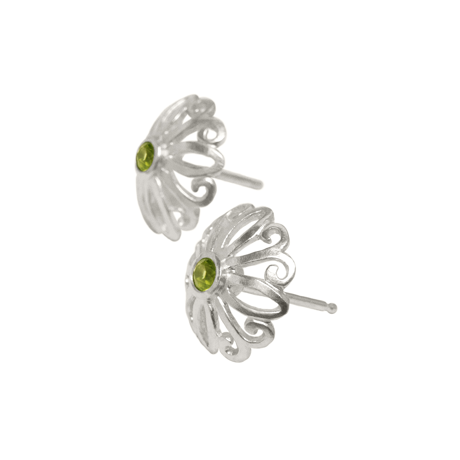 Rosette Peridot Studs
