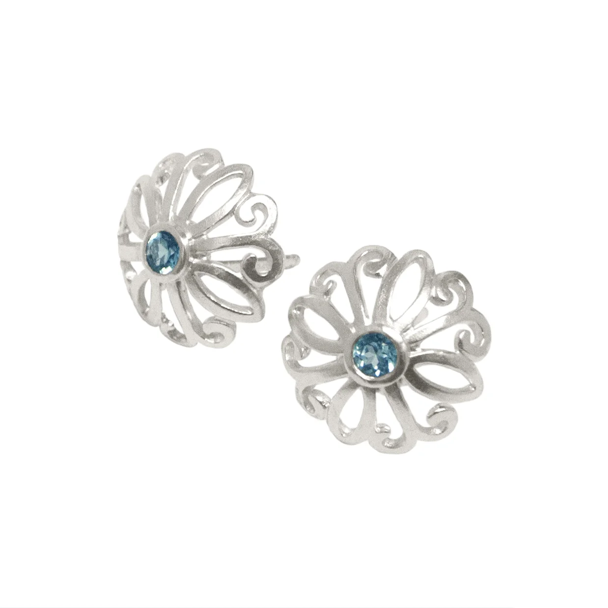 Rosette Swiss Topaz Studs