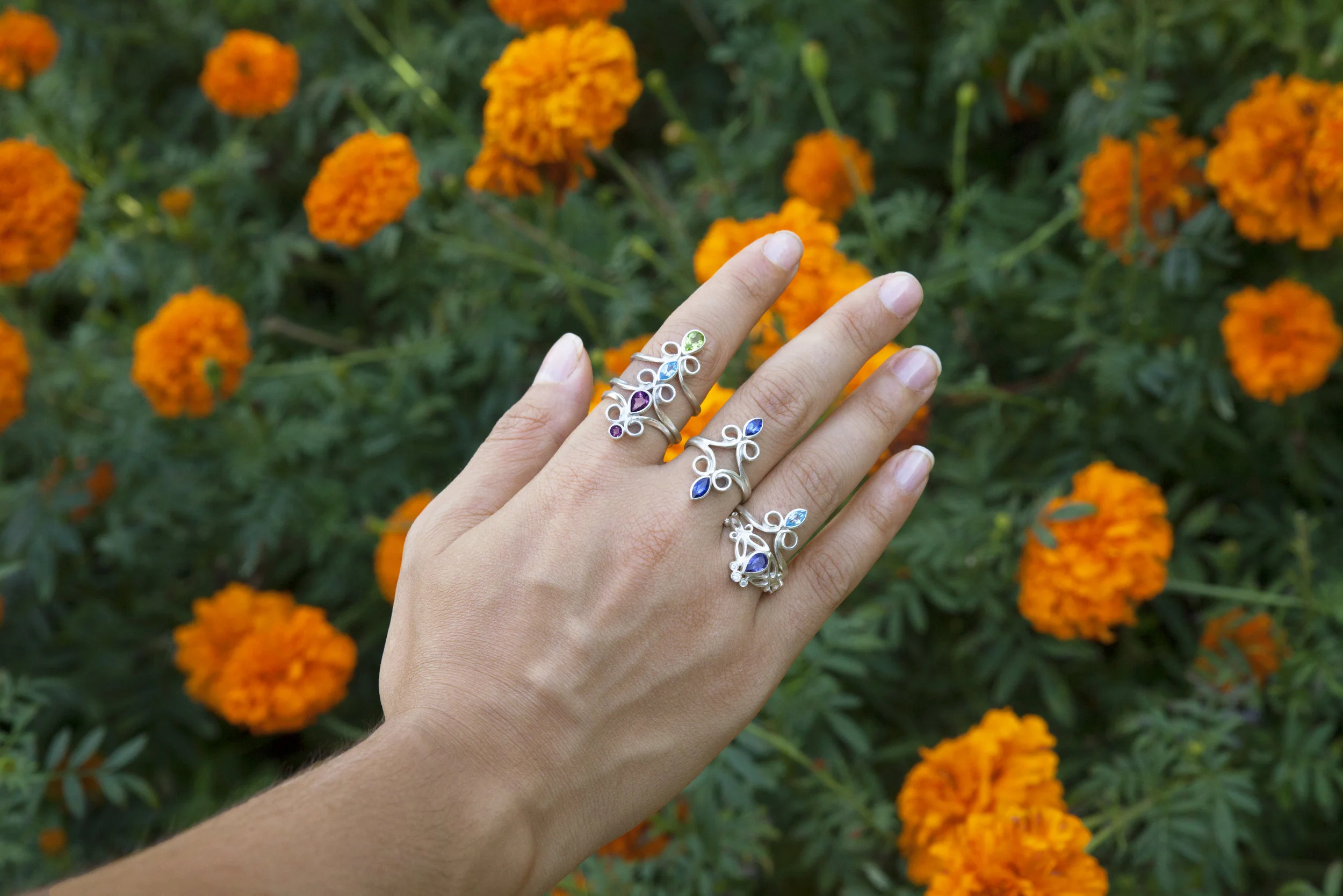Anthemion Sapphire Statement Ring