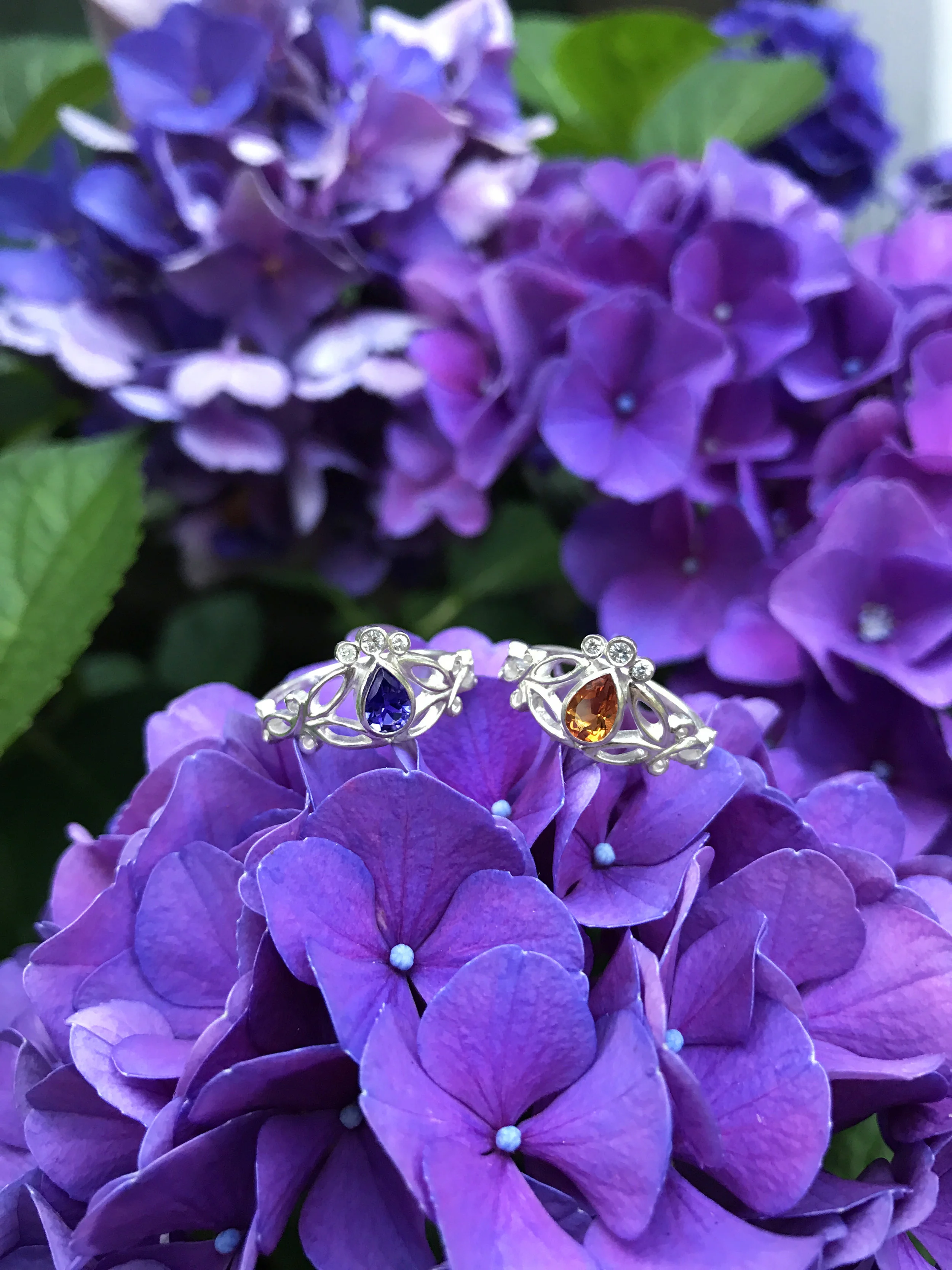 Arabesque Citrine & White Sapphire Statement Ring
