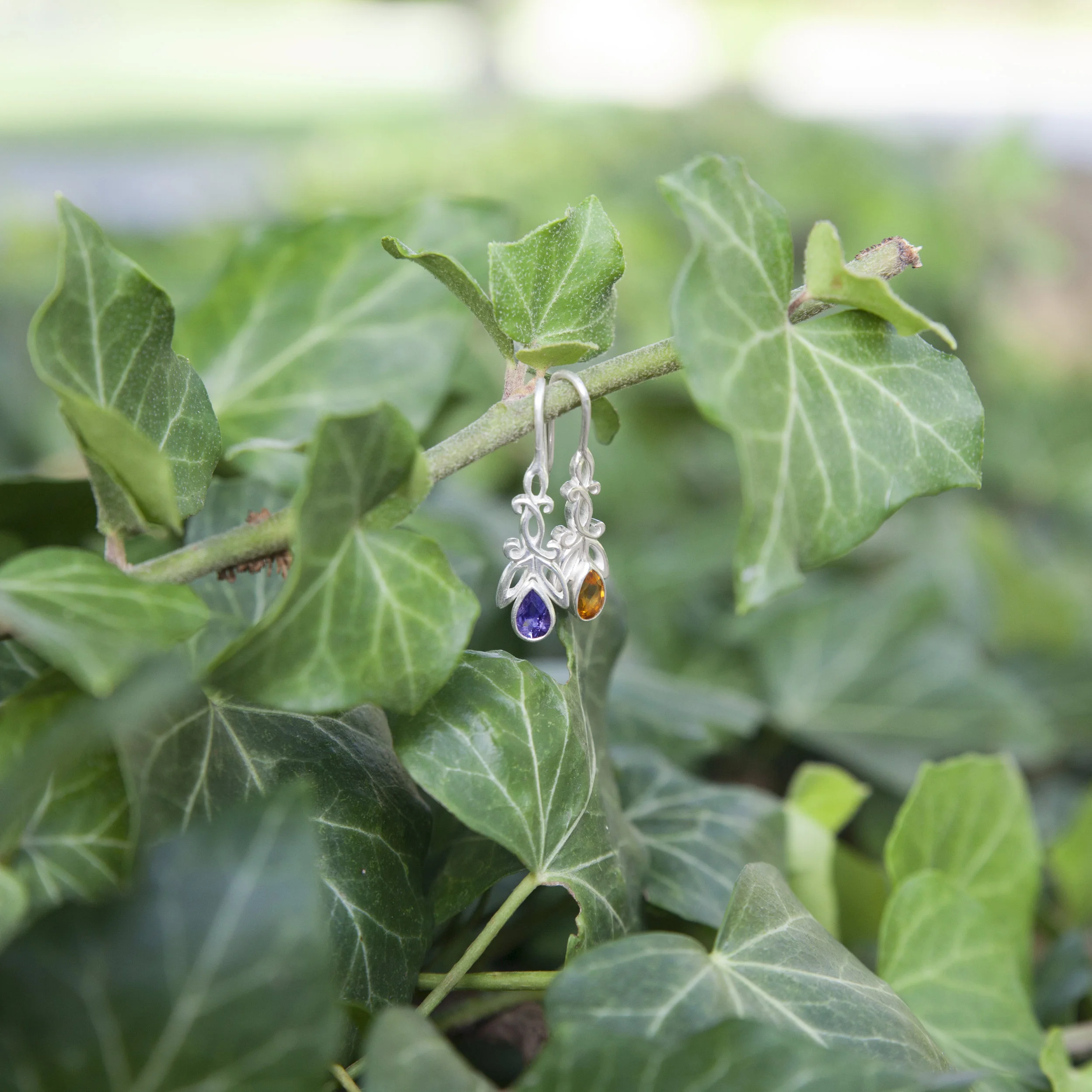 Arabesque Iolite Drop Earrings