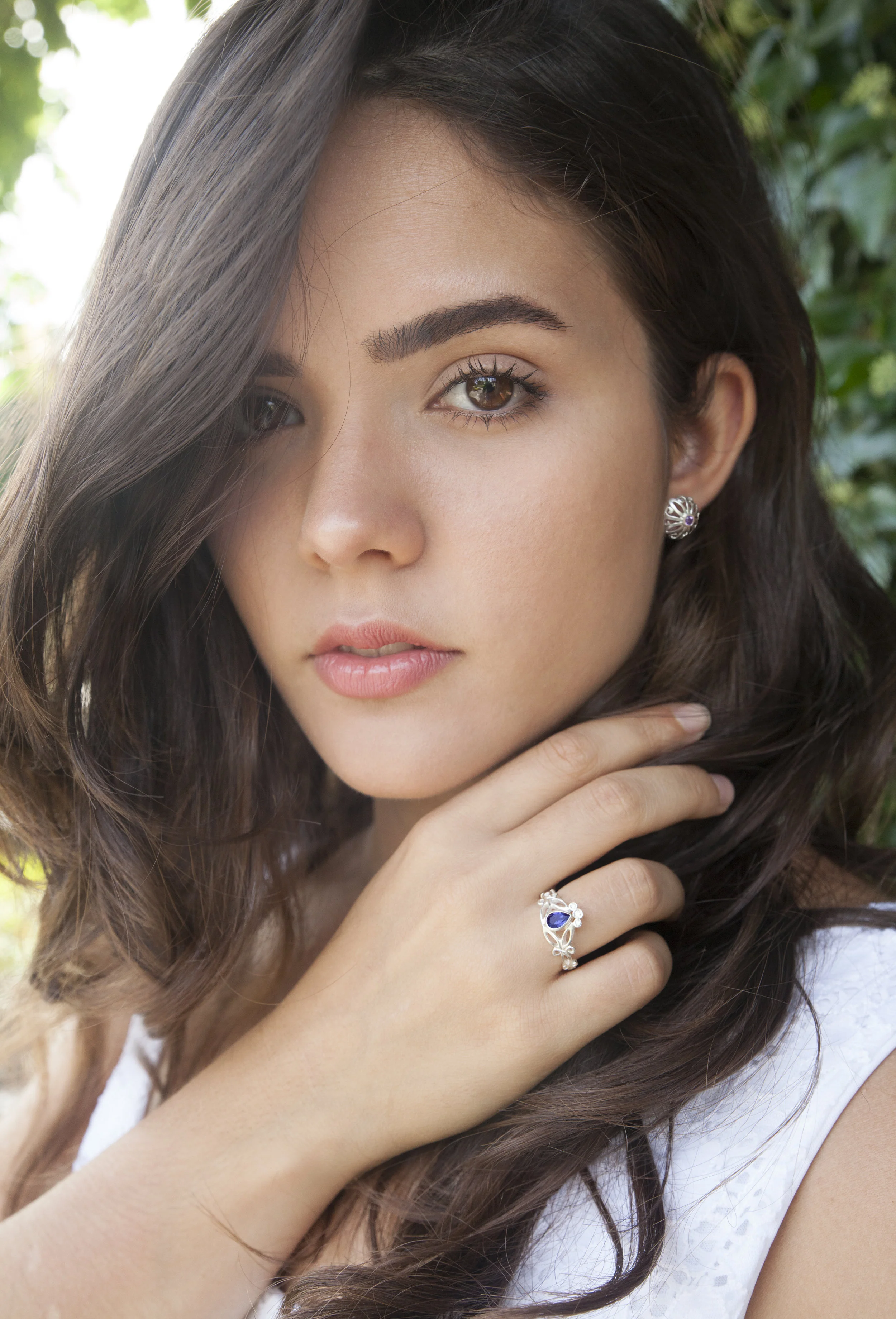 Rosette Swiss Topaz Studs
