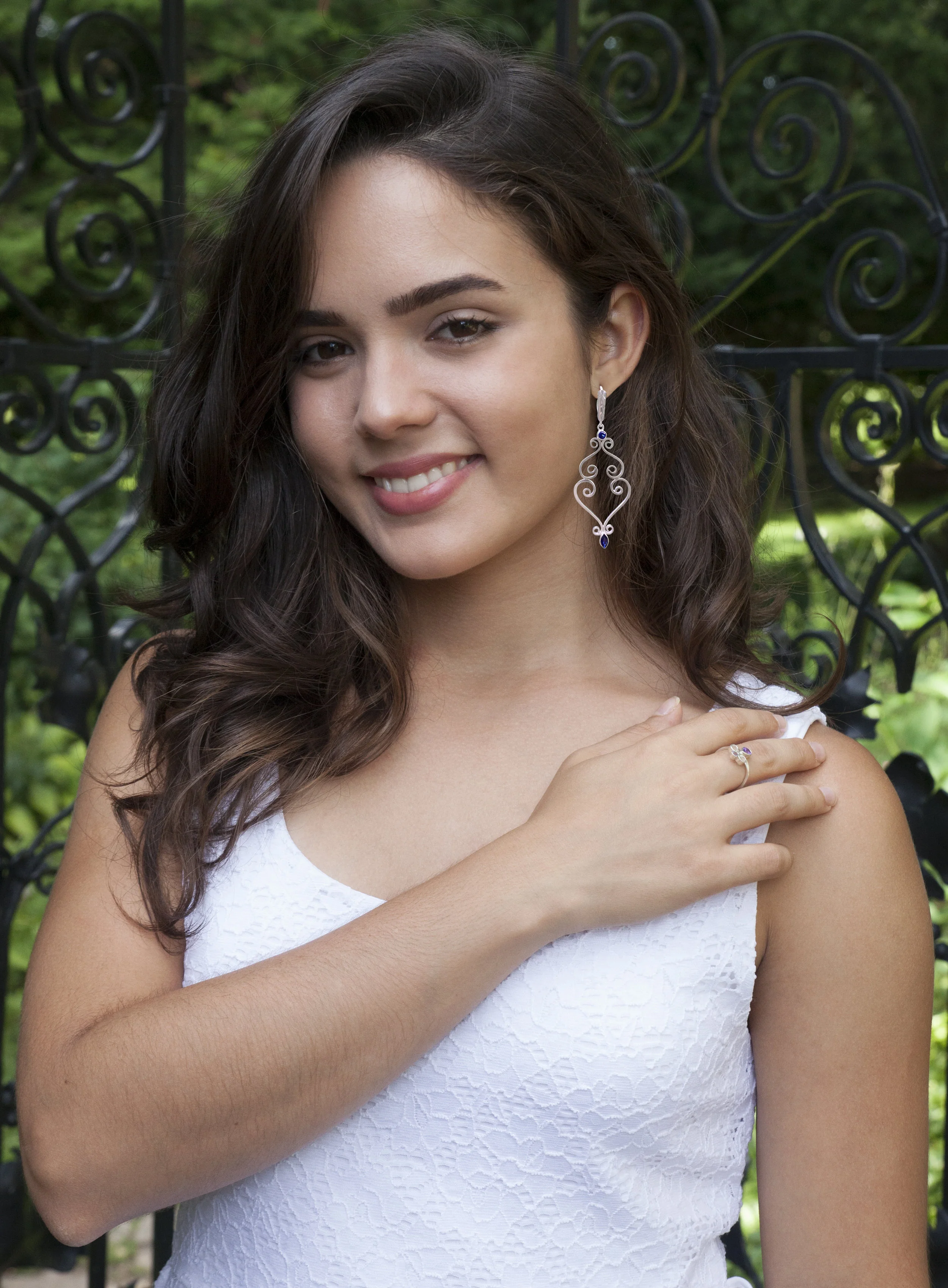 Anthemion Sapphire Chandelier Earrings