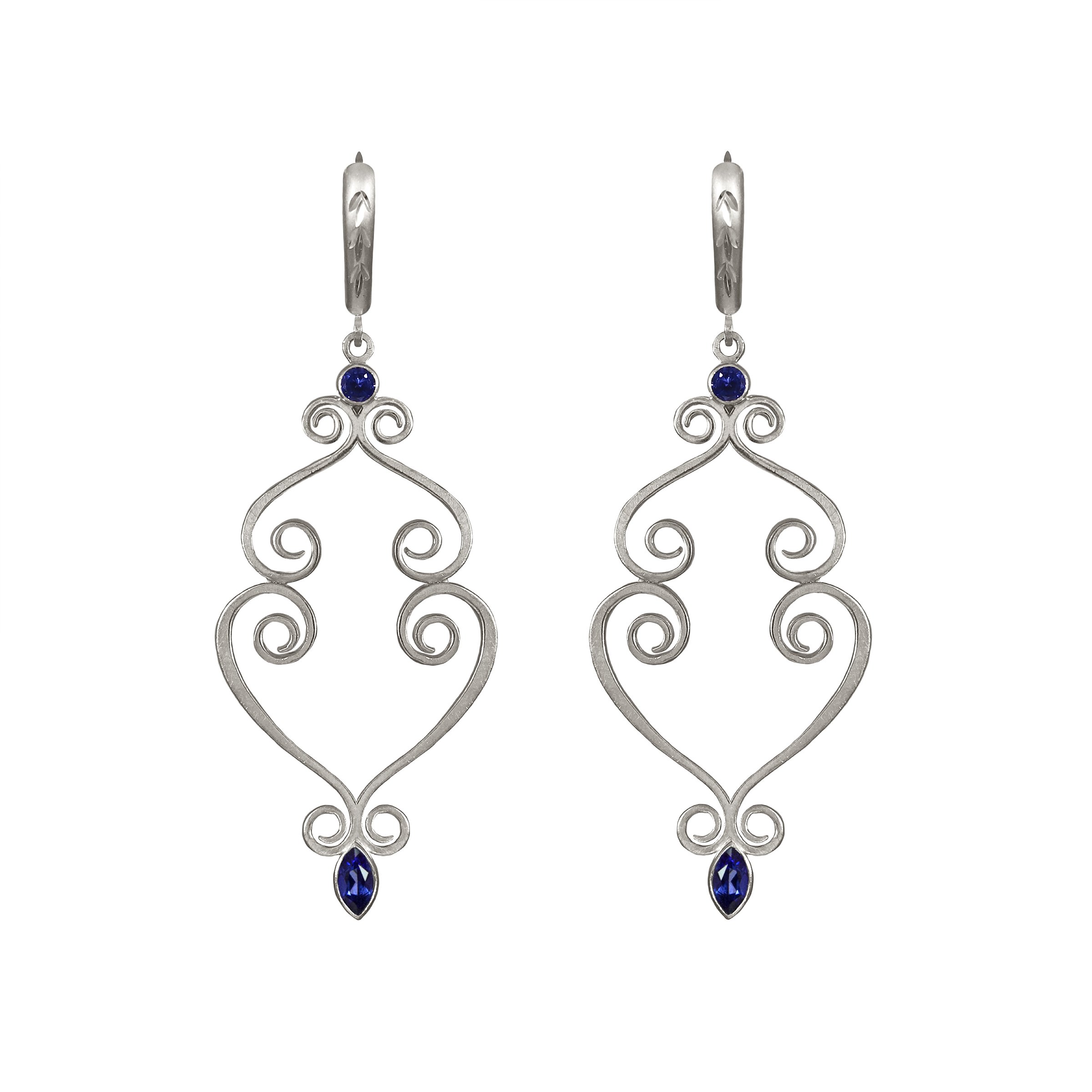 Anthemion Sapphire Chandelier Earrings