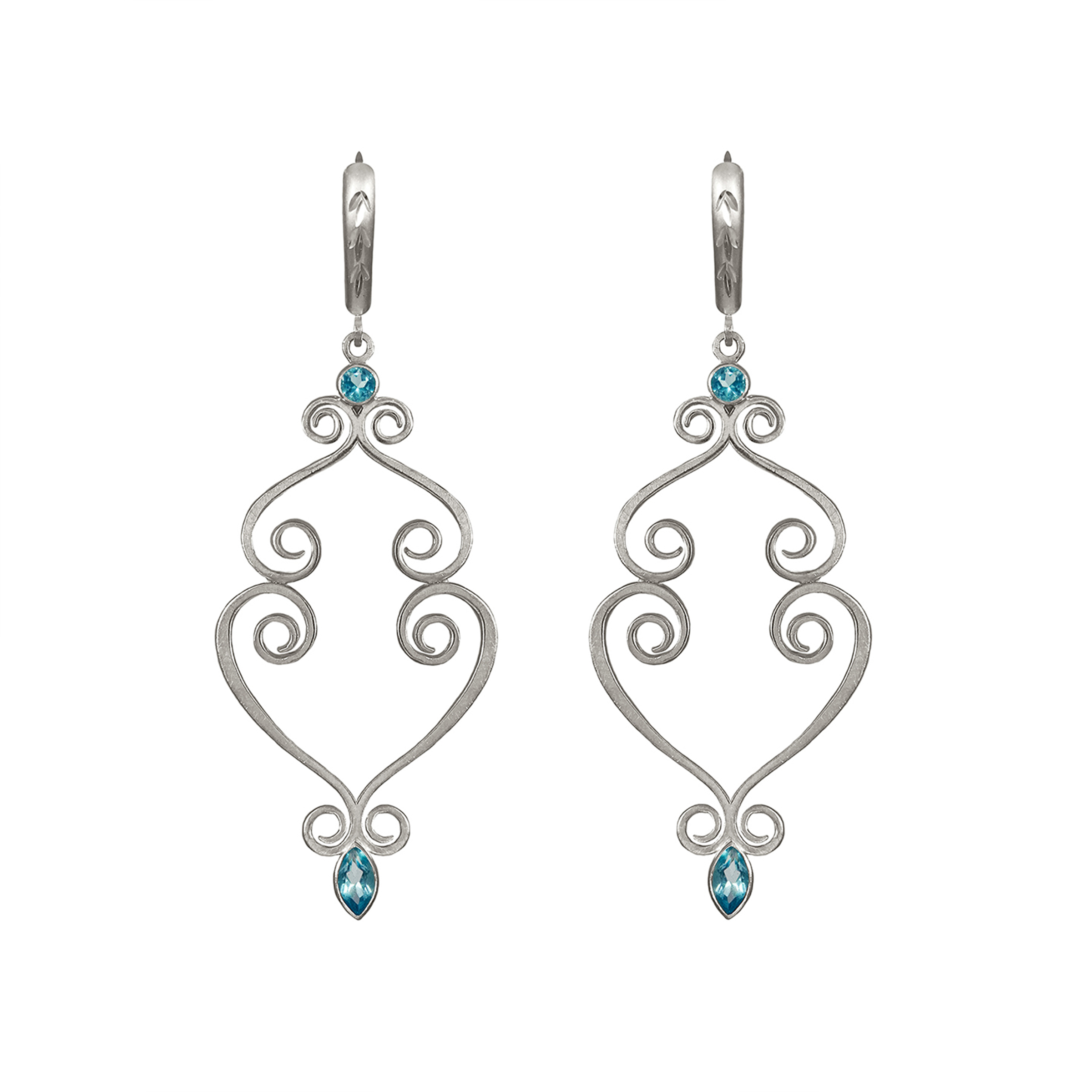 Anthemion Swiss Topaz Chandelier Earrings