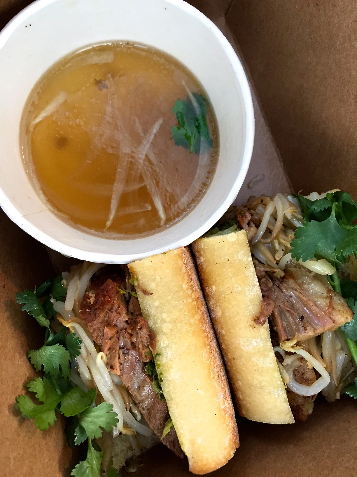 My favorite at the Pig and the Lady -' Braised Beef French Dip with Pho Broth'.