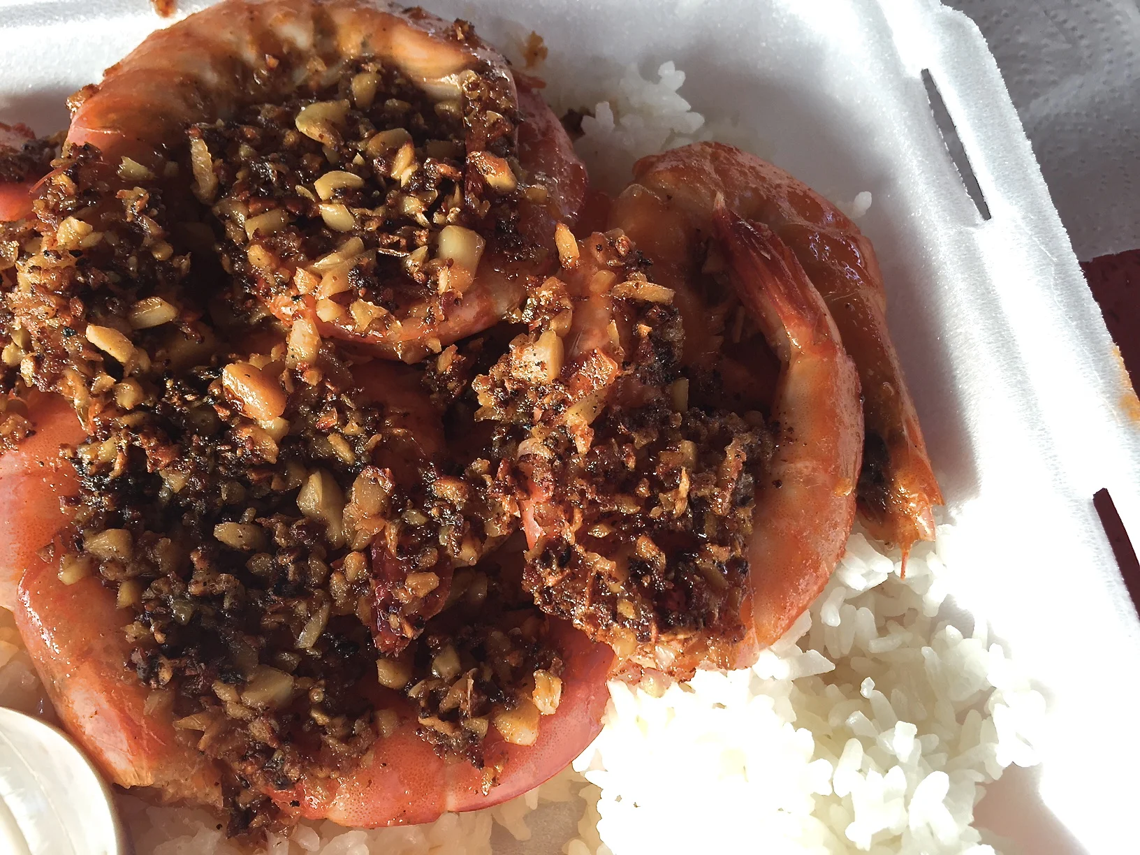 Best shrimp truck in Oahu- Romy's where they never use frozen, and the pepper paste has an Asian flare.