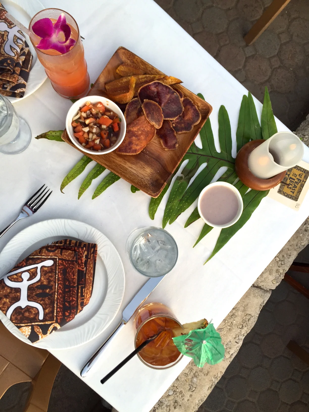 First course at the 'Feast of Lele' luau-Maui.