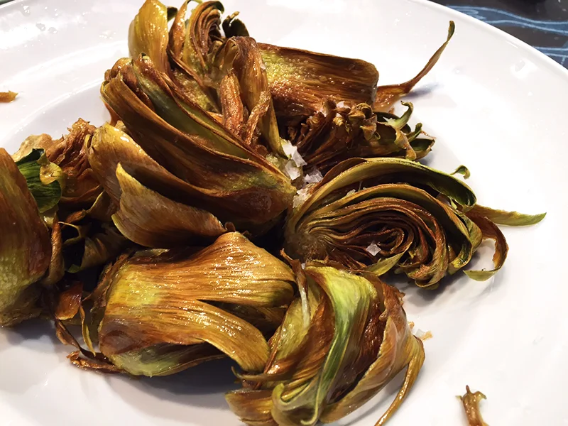 Fried artichoke at Univeral-Boqueria, Barcelona