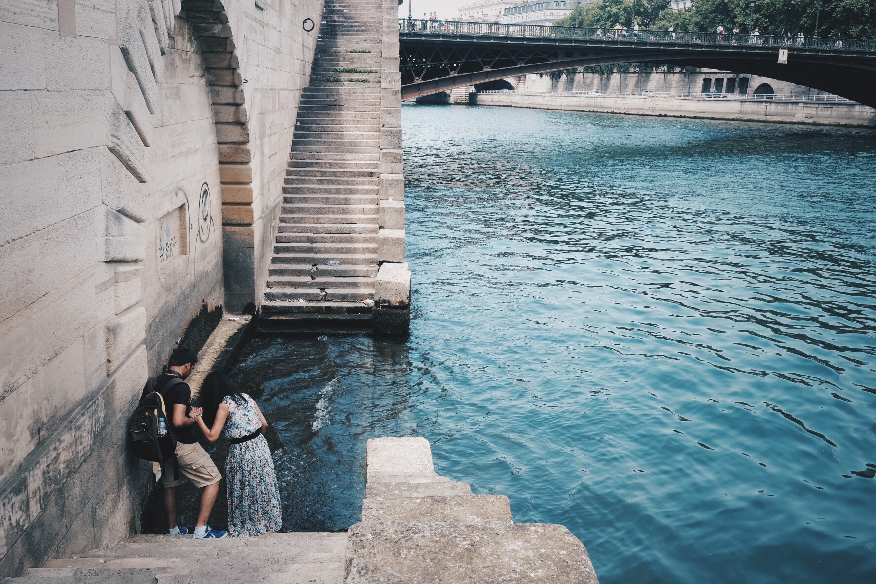 On the walk over to the Musee de Orangrie, we made a pit stop and ate lunch on the steps by the river, loving life. 