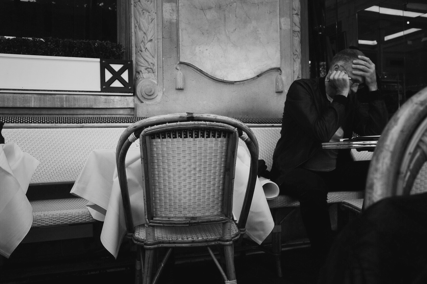 It was our last full day in Paris and I felt very much like these gentlemen. Not happy. 