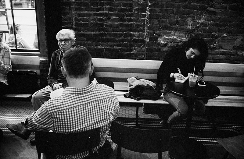 He also found me in my natural habitat. Writing nonsense in a coffee shop. 