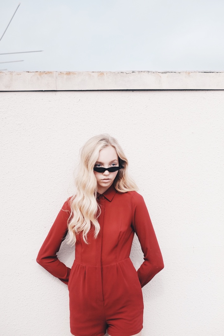 These sunglasses were given to me at my birthday party a couple nights prior. For a friend of mine was walking down the street, saw them and he said, "Bren needs these!" For some girls work when wind hits their hair. Other girls work with tiny sunglasses.
