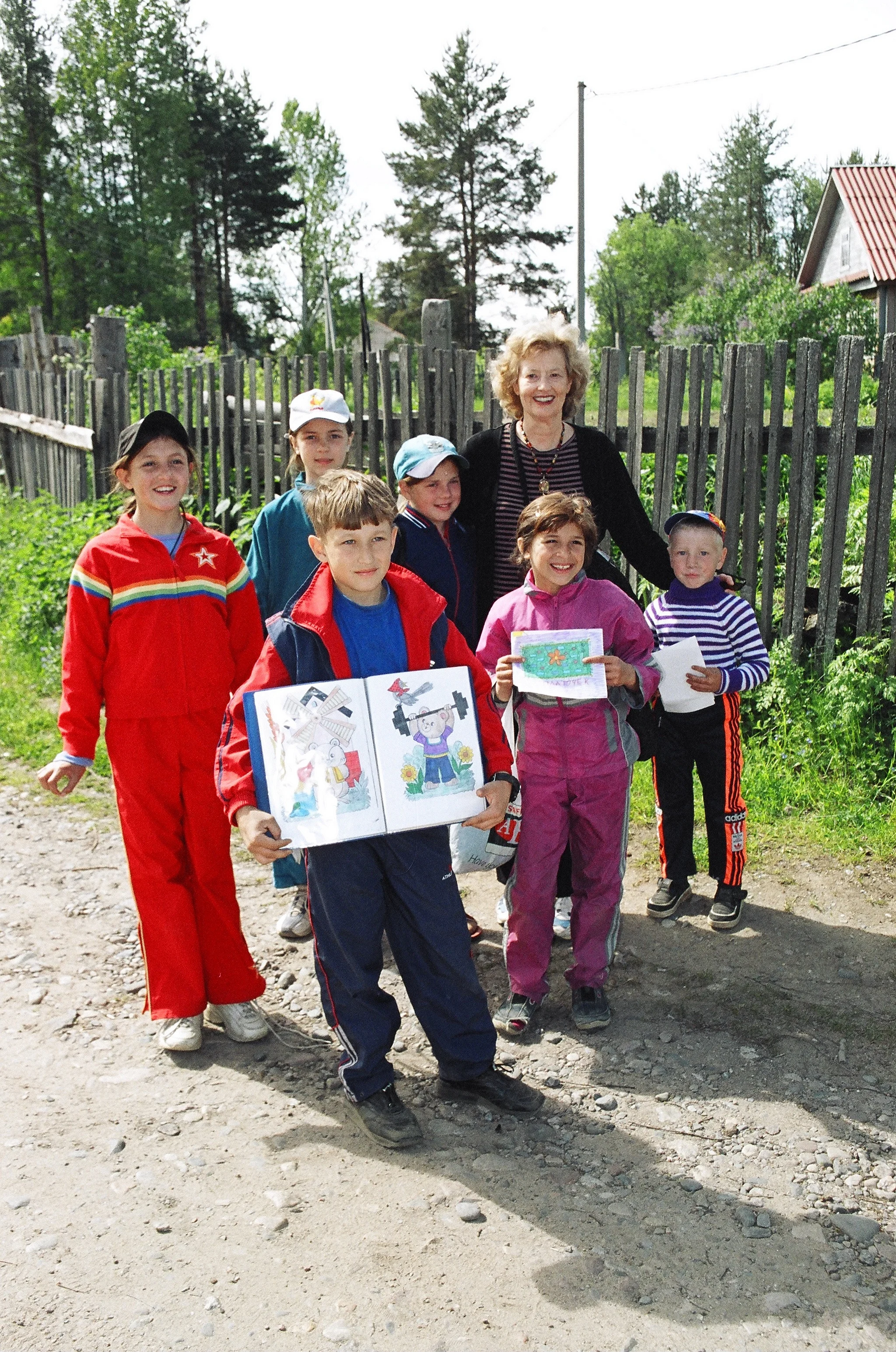 College Church missionary Anita Deyneka and some of her young Ukrainian friends.