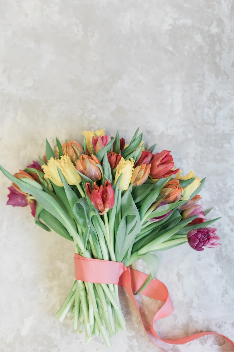 Tulip Bunches Spring Mix Saffron Grey Couture Floral Design Duluth Mn