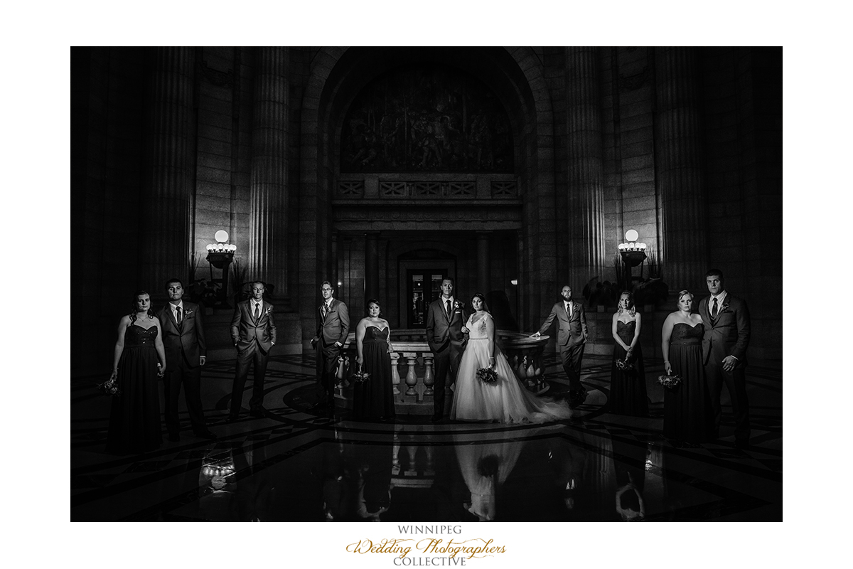 Winnipeg photos of Wedding bridal party at Legislative Building
