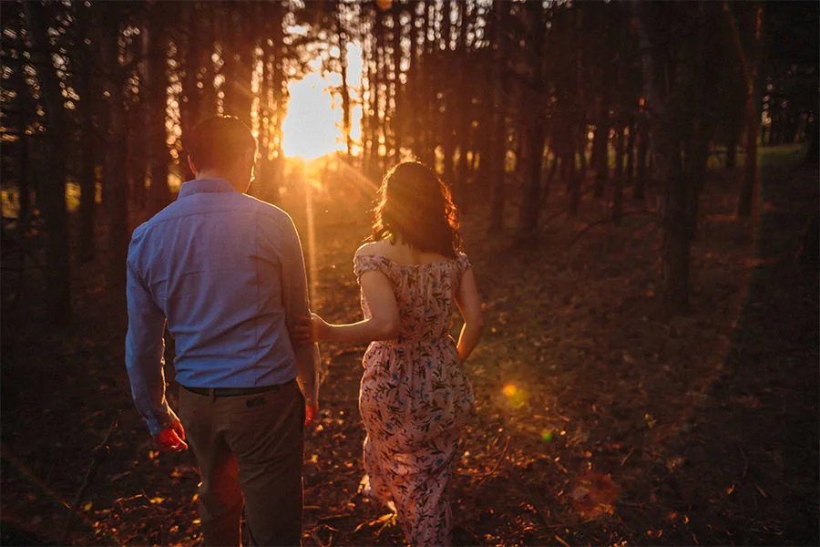 Manitoba woods romantic engagement photos