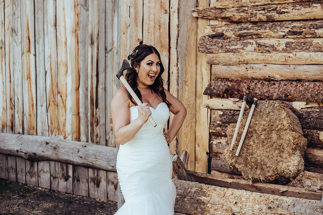 Ax throwing at wedding in Winnipeg