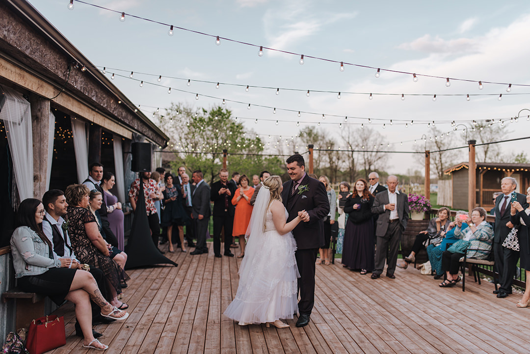 Winnipeg La Lune outdoor wedding venue first dance photo
