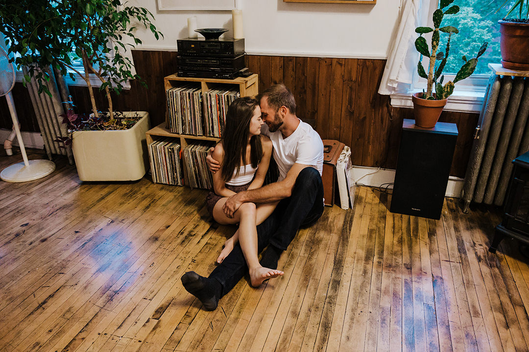 Engagement photos AirBnB Loft Winnipeg