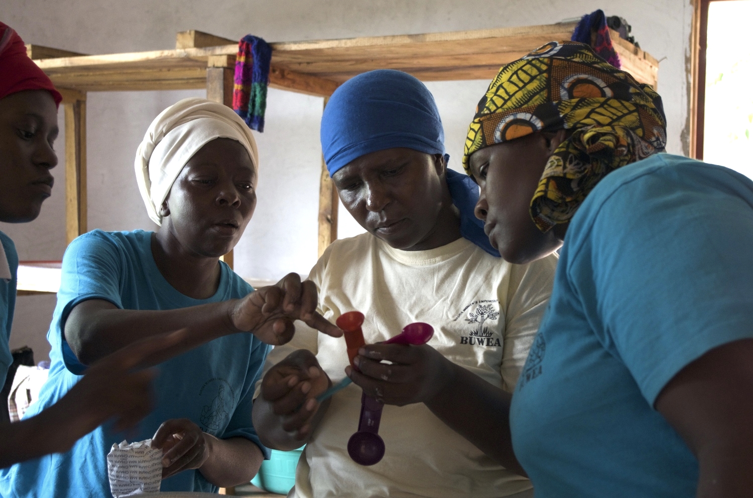 Grace, center, in blue scarf. 