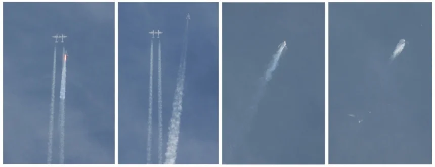 Virgin Galactic's SpaceShipTwo explodes over the Mojave Desert, killing one pilot and injuring another. Source: Reuters