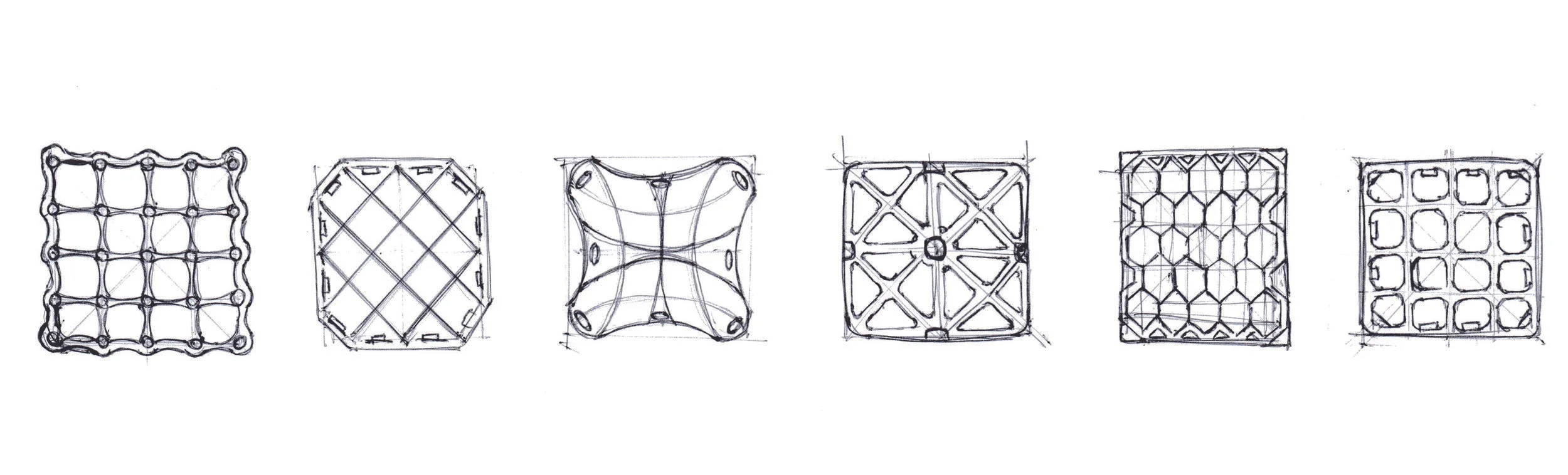  Sketched and tested an array of patterns, shapes, and rib thicknesses to create a durable waterproof membrane. 